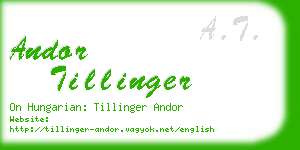andor tillinger business card